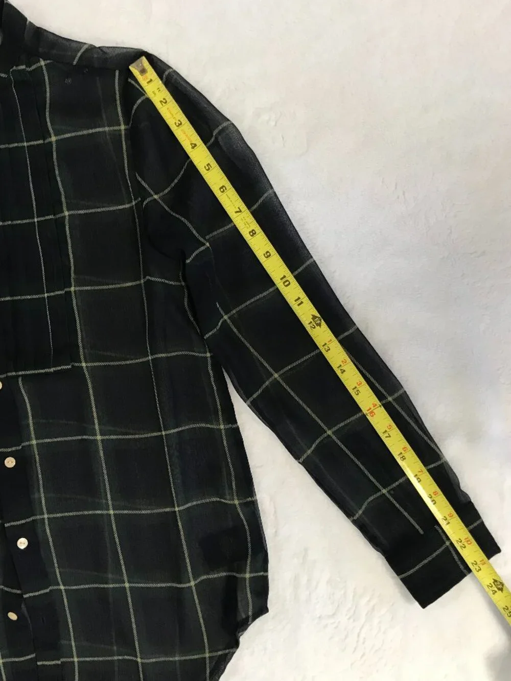 Polo Ralph Lauren Sheer Plaid Chiffon Button Shirt Youth 16 Fits XS